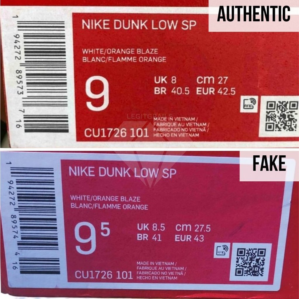Comment authentifier Nike Dunk : la méthode de l'étiquette de la boîte